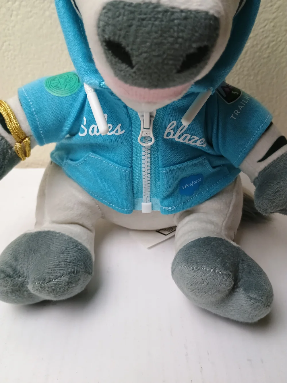 Blue Zig The Zebra Plush Hoodie Stuffed Animal - Kids Toy